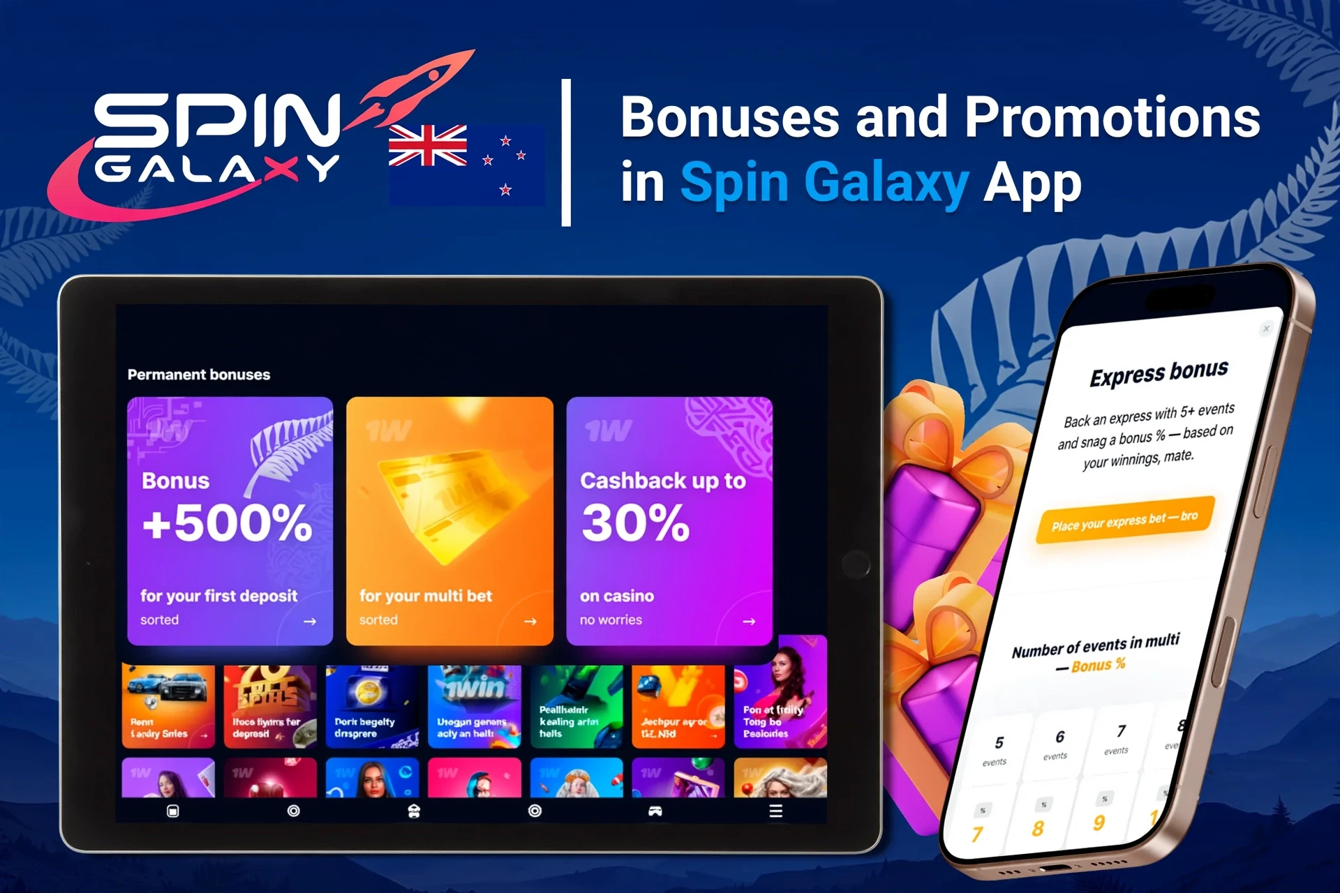 Registration process on the Spin Galaxy mobile app with social login options