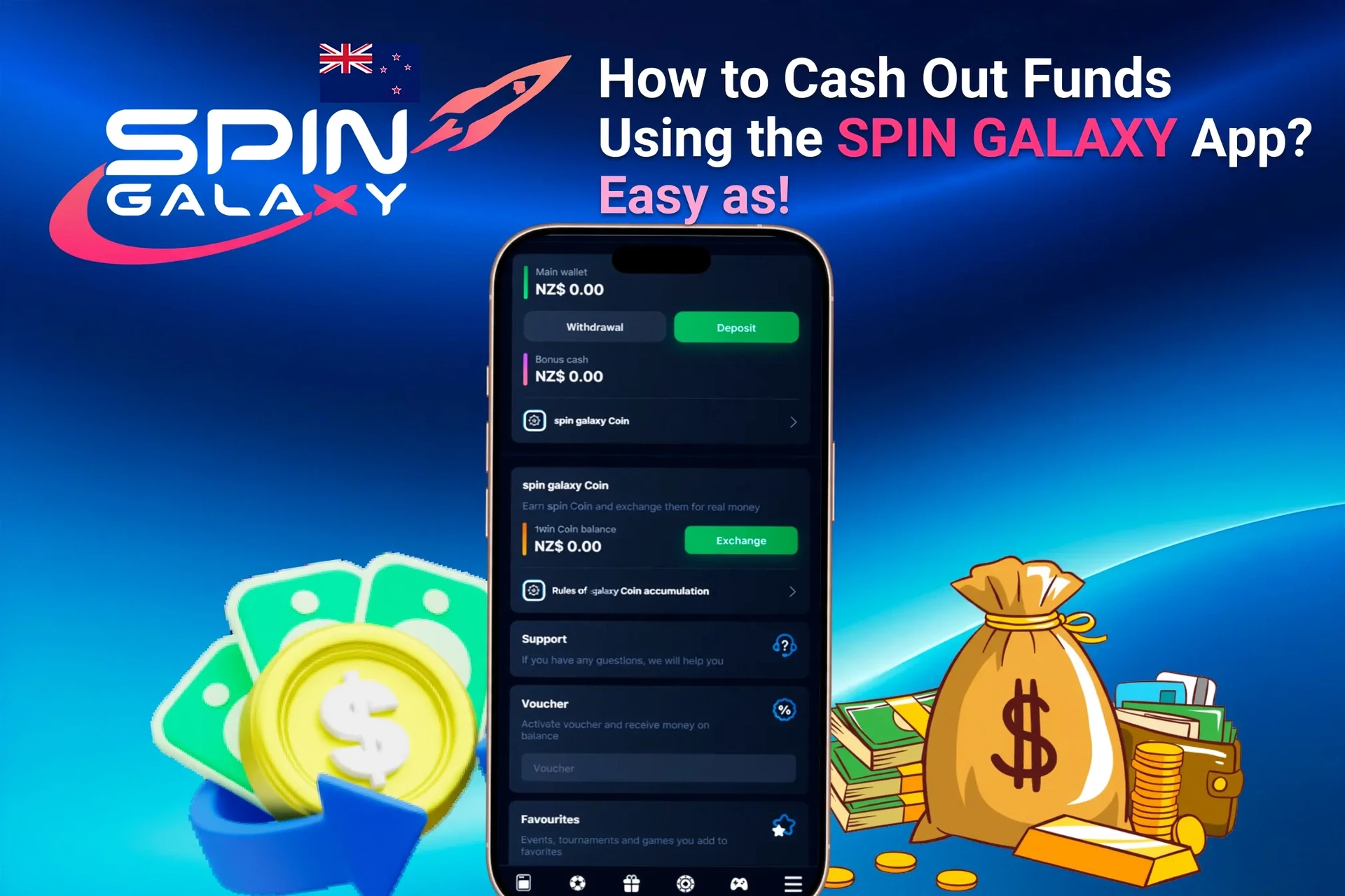 Registration process on the Spin Galaxy mobile app with social login options