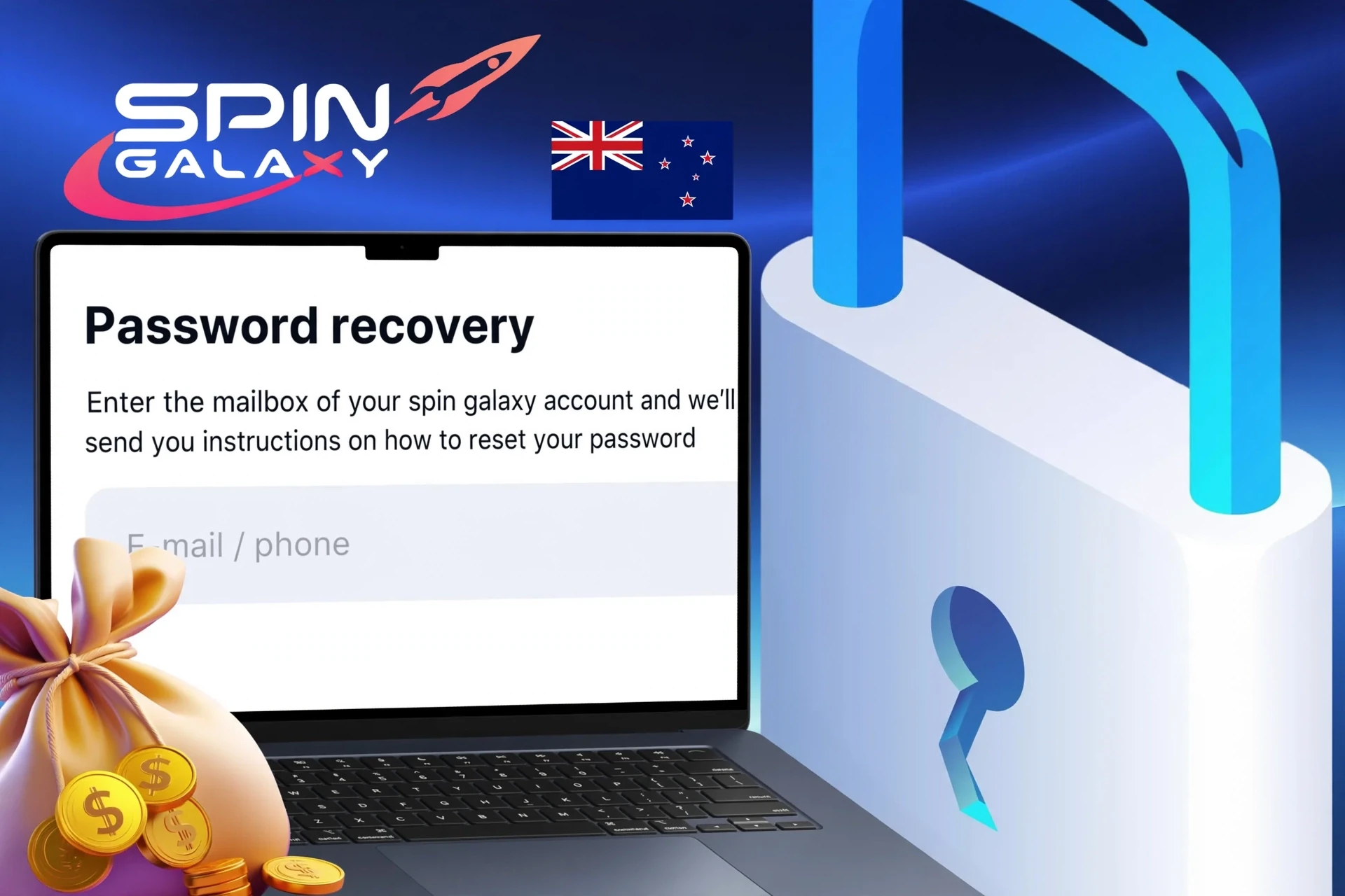 Procedure for restoring access to a Spin Galaxy account in case of password loss